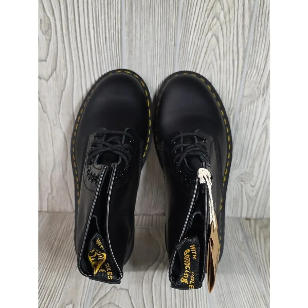 Dr. Martens 1460 Black Smooth Leather Combat Boots Mens 8 Womens 9 NEW